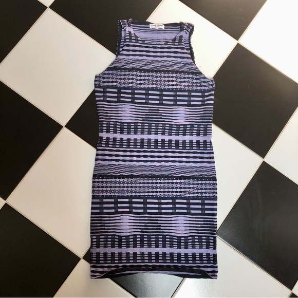 opening ceremony knit dress Opening Ceremony Striped Ribbed-knit Midi Dress In Azure Multi